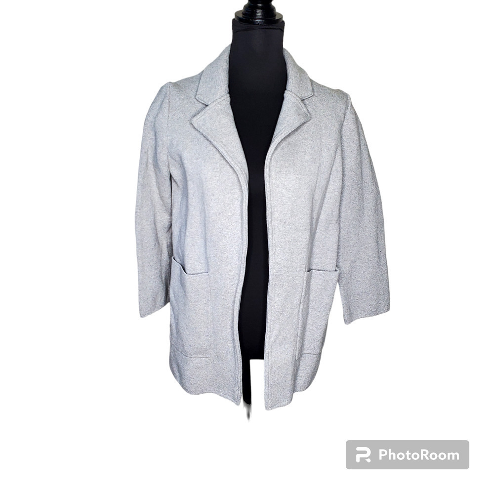 On You Gray Thick Knit Open Cardigan